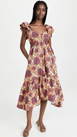 Autumn Adeigbo Chioma Dress Orange Base African Floral