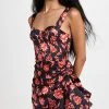 Autumn Adeigbo Zoe Dress Black/Red Floral