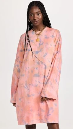 Acne Studios Tie Dye Dress Peach Orange