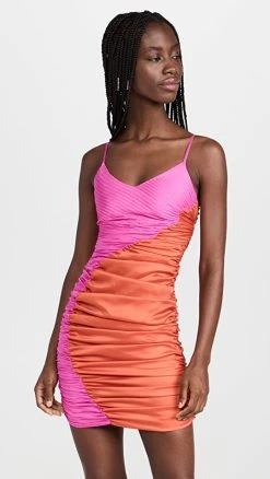 Ahluwalia Jade Ruched Dress Fuschia