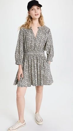 Apiece Apart Cobano Mini Dress Fauna Black