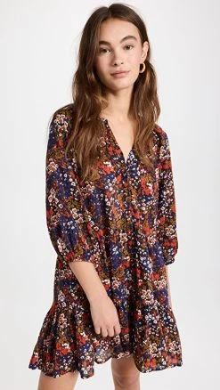 Apiece Apart Mini Mitte Dress Bold Blomster Red