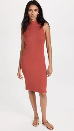 ATM Anthony Thomas Melillo Mock Neck Dress Spice