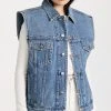 Alexander Wang Bonded Oversized Denim Vest Vintage Medium Indigo