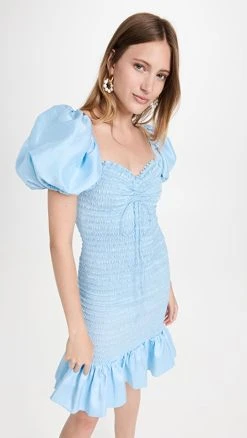 Azeeza Reid Smocked Dress Baby Blue