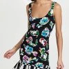 BruceGlen Blackout Floral Tank Flounce Dress
