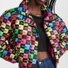 BruceGlen Stencil Mini Logo Puffer Jacket Rainbow Gradient Stencil