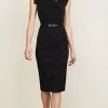Black Halo Jackie O Belted Dress Black