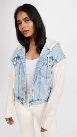 BLANKNYC Blooming Denim Sweater Jacket