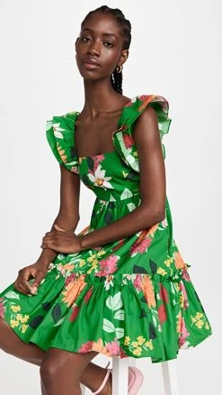 Cara Cara Lexa Dress Punch Floral Green