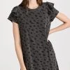 Clare V. Ruffle Dress Faded Black W/ Black Jaguar