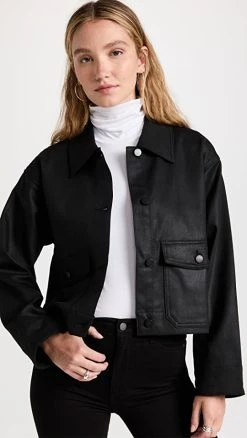 DL1961 Tilda Shirt Jacket Black Coated (Ultimate Knit Co