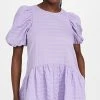 English Factory Back Tie Jacquard Puff Dress Lavender