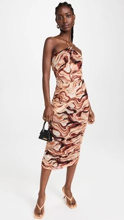 En Saison Esther Midi Dress Brown