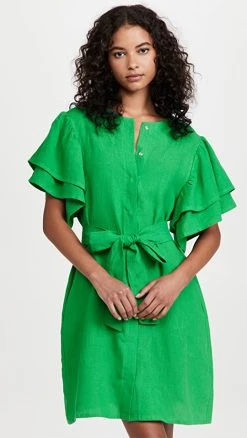 Fanm Mon Green Mini Dress