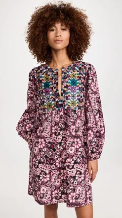 Figue Lucie Mini Dress Small Paisley Fleur Black Berr