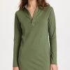 Frank & Eileen Long Sleeve Polo Dress Army Green
