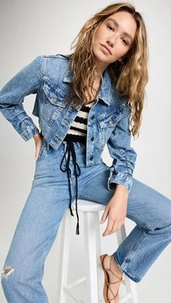 Free People Ollie Femme Trucker Jacket Aged Stone