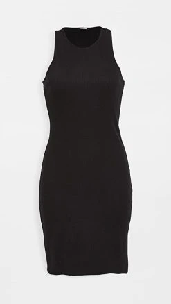 MONROW Rib Racer Tank Dress Black