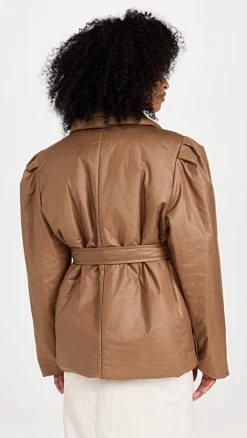 Isabel Marant Cilabadi Belted Jacket Camel -STAND STUDIO SHOP ismdb310861a3ac 1657056075353 2 0. UX540 . QL90