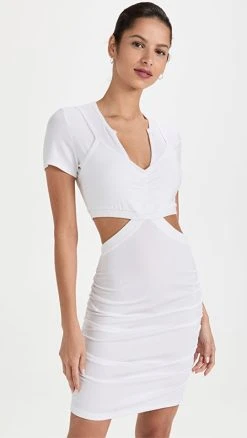 Jonathan Simkhai STANDARD Cailan Mini Rib Dress White