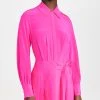 Jason Wu Short Pleated Shirt Dress Fuchsia