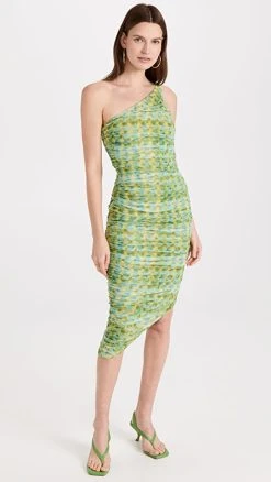 LIKELY Lizzy Dress Green Glow Multi