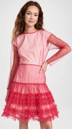 Molly Goddard Soft Tulle Long Sleeve Frill Mini Dress Pink -STAND STUDIO SHOP mgodd300151a561 1661443774252 2 0. UX540 . QL90