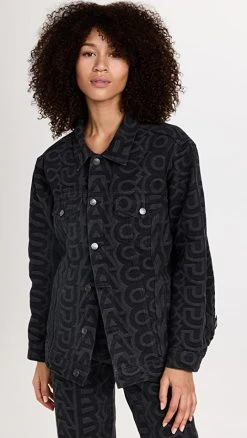 Marc Jacobs Monogram Denim Jacket Black