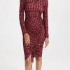 No. 21 Slinky Check Dress Red Check