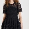 Needle & Thread Valentine Ruffle Micro Mini Dress Graphite