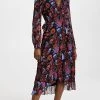PAIGE Paulette Dress Blue/Rust Multi