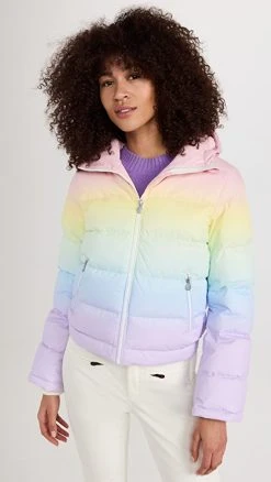 Perfect Moment Polar Flare Jacket Print Pastel Rainbow