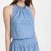 Ramy Brook Metallic Paris Sleeveless Dress Ocean