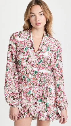 ROCOCO SAND Vie Crepe Short Dress Off White/Pink