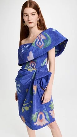 Rosie Assoulin Dawn Draper Dress Dark Floral