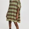 R13 Plaid Oversized Boxy Shirtdress Green Plaid