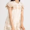 Sea Flutter Sleeve Tunic Dress Cream