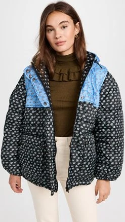Sea Pascala Print Puffer Jacket Black