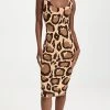 Sergio Hudson Tank Midi Dress Abstract Animal Print