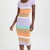 Sergio Hudson Stripe Knit Dress Multi