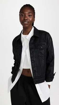 7 For All Mankind Classic Coated Trucker Jacket Rabbit Hole