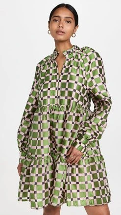 Stine Goya Jasmine Dress Lilac Graphic Check