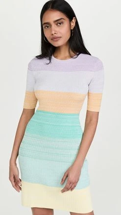Shoshanna Ninah Dress Lilac/Lemon/Green