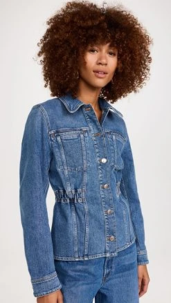 Stella McCartney Blue Waisted Denim Jacket Medium Blue