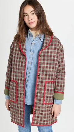 THE GREAT. The Reversible Mountain Puffer High Alpine Plaid