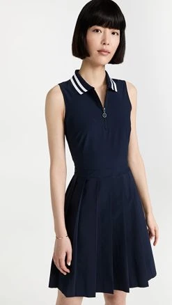 Tory Sport Performace Pleated Golf Dress Tory Navy