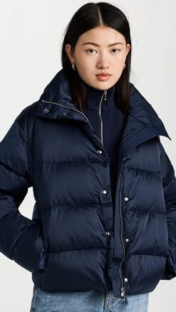 Tory Sport Performance Satin Down Jacket Tory Navy