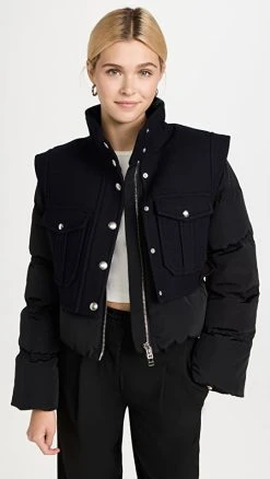 Veronica Beard Ivel Puffer Jacket Black