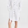 Victoria Beckham Bib Detail Shirt Dress Ecru